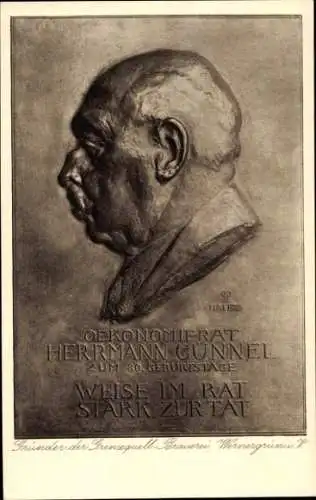 Ak Wernesgrün Steinberg im Vogtland, Herrmann Günnel, Gründer der Grenzquell Brauerei