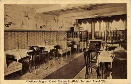 Ak Eimsen Alfeld an der Leine, Gasthaus August Knust, Innenansicht