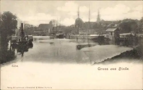 Ak Stade in Niedersachsen, Hafen