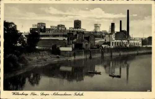 Ak Wittenberge an der Elbe Prignitz, Singer Nähmaschinen Fabrik