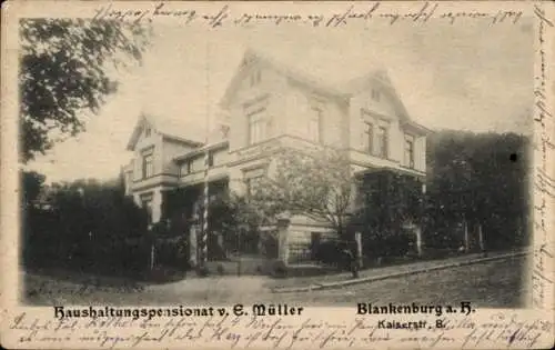 Ak Blankenburg am Harz, Kaiserstraße 8, Haushaltungspensionat von E. Müller