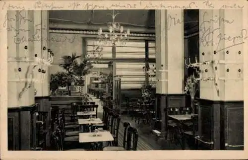 Ak Braunschweig in Niedersachsen, Café Markworth, Innenansicht, Damm 27