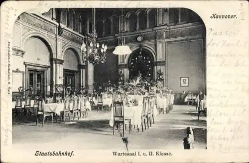 Ak Hannover in Niedersachsen, Staatsbahnhof, Wartesaal I. und II. Klasse