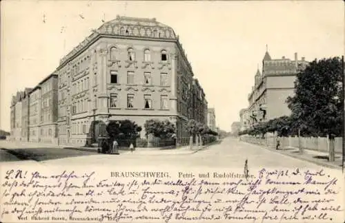 Ak Braunschweig in Niedersachsen, Petristraße, Rudolfstraße
