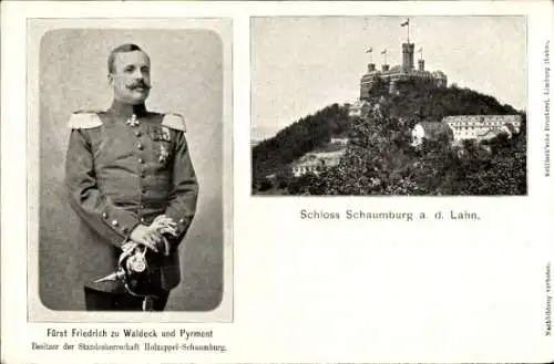 Ak Fürst Friedrich zu Waldeck und Pyrmont, Schloss Schaumburg an der Lahn