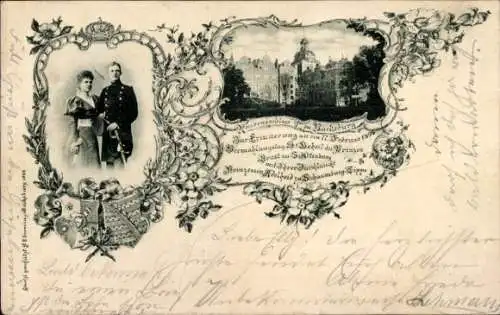 Ak Residenzschloss Bückeburg, Vermählung Adelheid zu Schaumburg Lippe, Ernst von Sachsen Altenburg