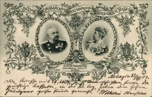 Ak Großherzog Adolp von Luxemburg, Herzog zu Nassau, Großherzogin Adelheid, Goldene Hochzeit 1901