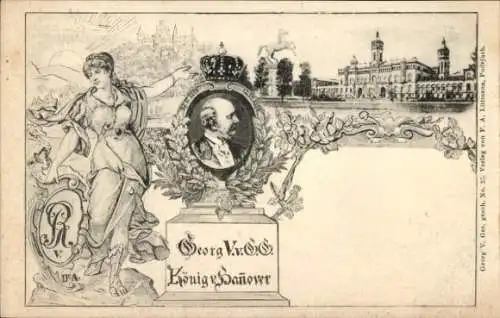 Passepartout Ak König Georg V. von Hannover, 1819-1878