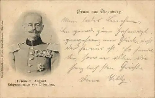 Ak Erbgroßherzog Friedrich August von Oldenburg, Portrait in Uniform, Orden
