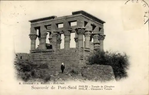 Ak Port Said Ägypten, Tempelinsel von Philae, Kleopatra Tempel