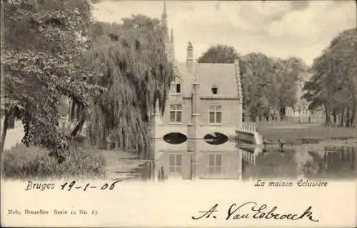 Ak Bruges Brügge Flandern Westflandern, Schleusenhaus