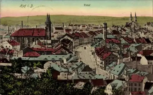 Ak Hof an der Saale Oberfranken Bayern, Totalansicht