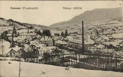 Ak Senones Sens Lothringen Vosges, Gesamtansicht, Winter 1915/16