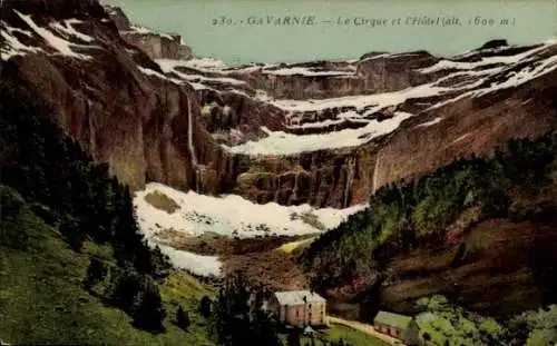 Ak Gavarnie Hautes Pyrénées, Le Cirque et l'Hotel