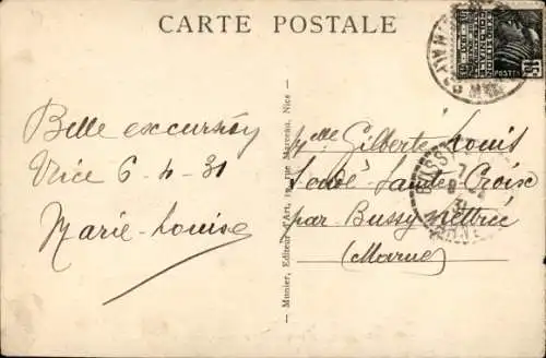 Ak Nice Nizza Alpes Maritimes, Vue generale, Chateau