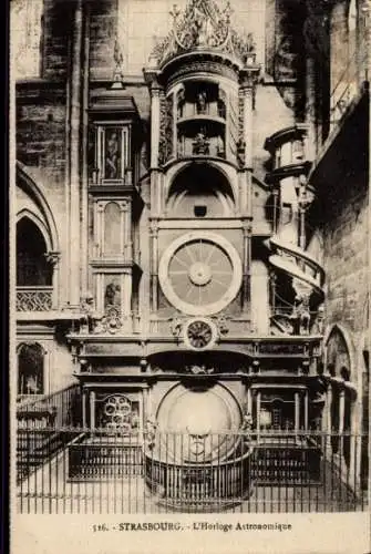 Ak Strasbourg Straßburg Elsass Bas Rhin, L'Horloge Astronomique