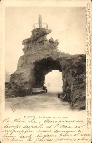 Ak Biarritz Pyrénées Atlantiques, La Rocher de la Vierge