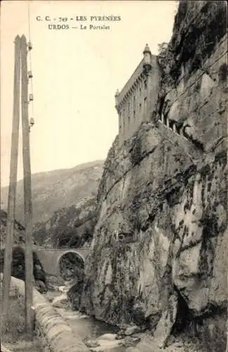 Ak Urdos Pyrénées Atlantiques, Le Portalet