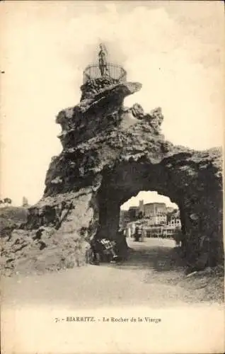 Ak Biarritz Pyrénées Atlantiques, Le Rocher de la Vierge