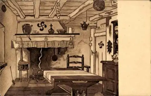 Ak Pays Basque, Maison Basque, Interieur, Cuisine