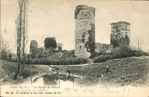 Ak Puyoô Pyrénées Atlantiques, Les Ruines de Belloco