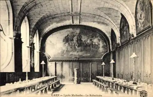 Ak Caen Calvados, Lycée Malherbe, Refektorium, Innenansicht