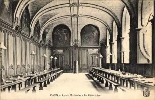 Ak Caen Calvados, Lycée Malherbe, Refektorium, Innenansicht
