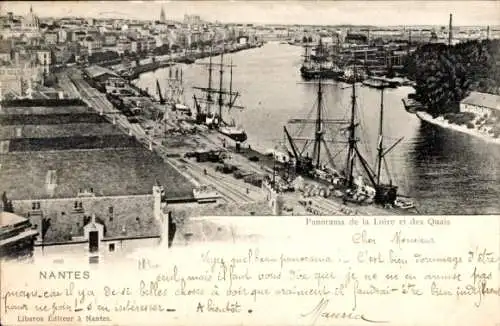 Ak Nantes Loire Atlantique, Panorama, Loire, Quais