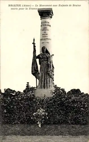 Ak Braine Aisne, Kriegerdenkmal