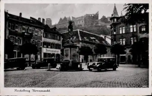 Ak Heidelberg am Neckar, Kornmarkt, Schloss