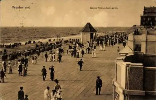 Ak Westerland auf Sylt, neue Strandanlagen