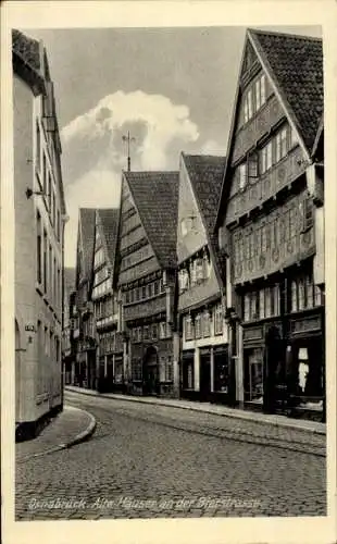 Ak Osnabrück in Niedersachsen, Alte Häuser an der Bierstraße, Fachwerk