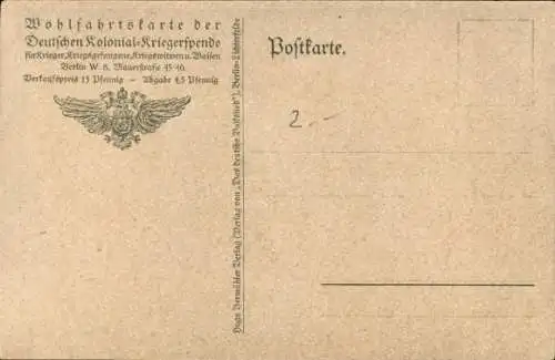 Künstler Ak Baluschek, H., Morgenrot, Morgenrot, Volkslied Nr. 16, Kolonialkriegerspende, Dt. Soldat