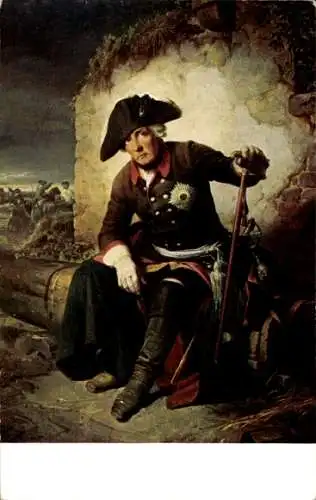Künstler Ak Schrader, König Friedrich der Große, Uniform