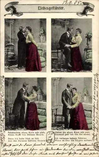 Ak Liebesgeflüster, Liebespaar, Kuss
