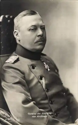 Ak General der Artillerie Hans von Kirchbach, Portrait in Uniform