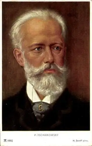 Künstler Ak Seroff, H., Komponist Pjotr Iljitsch Tschaikowski, Portrait