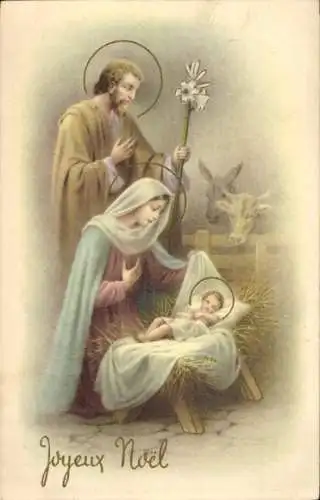 Ak Glückwunsch Weihnachten, Maria, Josef, Jesus