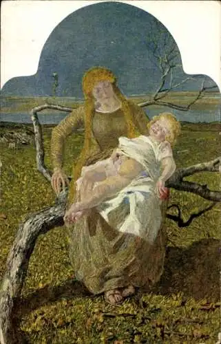 Künstler Ak Segantini, Giovanni, Mutterglück, Mutter mit Kind