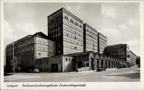 Ak Stuttgart in Württemberg, Reichspostdirektionsgebäude Lautenschlagerstraße