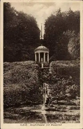 Ak Bad Cleve Kleve am Niederrhein, Amphitheater mit Wasserfall