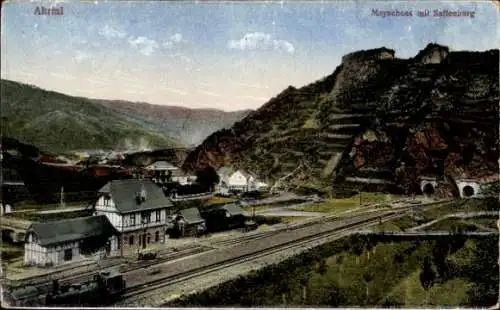 Ak Mayschoß an der Ahr, Saffenburg, Bahnstrecke