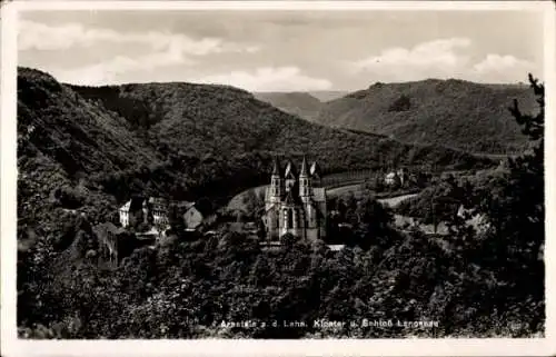 Ak Obernhof an der Lahn, Kloster Arnstein, Schloss Langenau