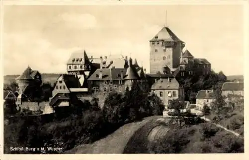 Ak Burg an der Wupper Solingen, Schloss Burg, Gesamtansicht
