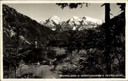 Ak Ruhpolding in Oberbayern, Panorama, Sonntagshorn, Reiffelberg