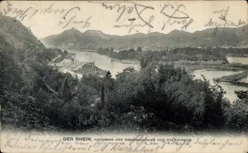 Ak Rolandseck Remagen am Rhein, Panorama, Siebengebirge