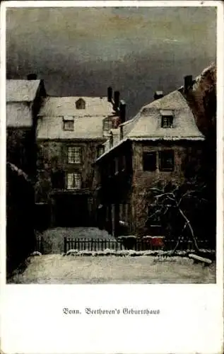Künstler Ak Bonn am Rhein, Beethoven's Geburtshaus von W. Faßbender