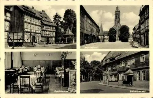Ak Einbeck in Niedersachsen, Fachwerkhäuser, Marktplatz, Einbecker Hof