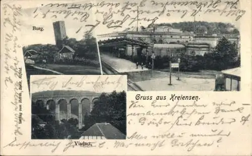 Ak Kreiensen Einbeck, Burg, Viadukt, Bahnhof