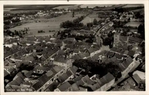 Ak Lenzen an der Elbe Prignitz, Luftansicht